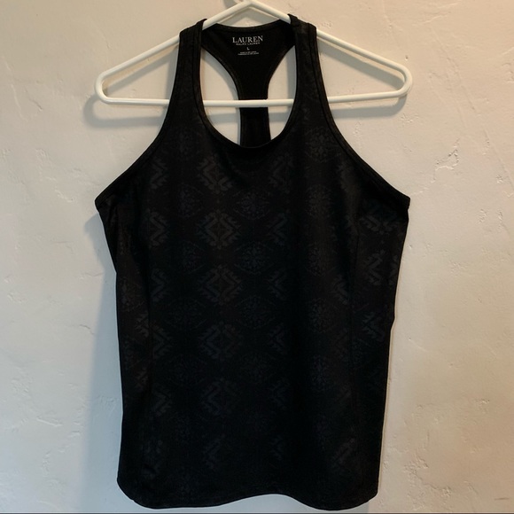 Lauren Ralph Lauren Tops - Ralph Lauren Black Patterned Racerback Tank Size Large